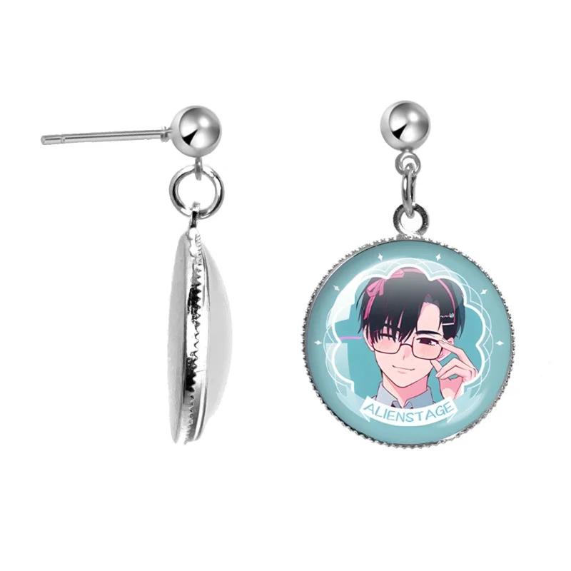 Cartoon Avatar ALIEN STAGE Mizi Sua Till Ivan Hyuna Luka 20mm Round Earring Cartoon Pendant Accessories Couples Fans Gift