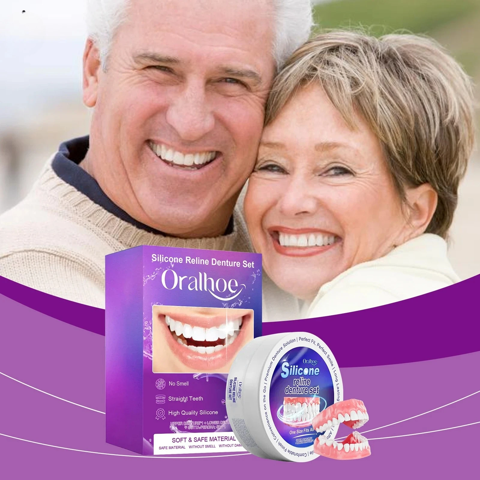 

Denture modification kit to improve the beauty of teeth and teeth gaps, create a natural smile and comfortable cosmetic dentures