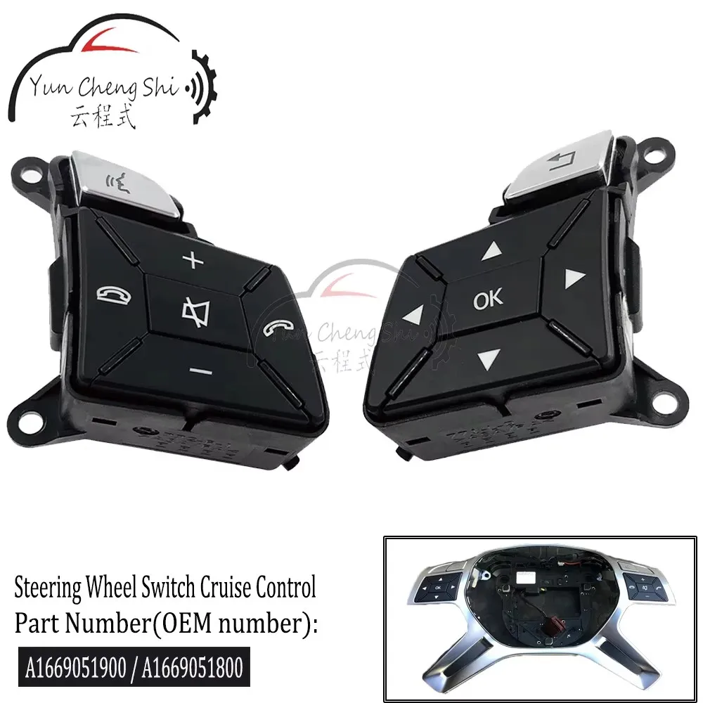 

A1669051800 A1669051900 Multi-function steering wheel button with Bluetooth mobile phone volume control switch For Mercedes Benz