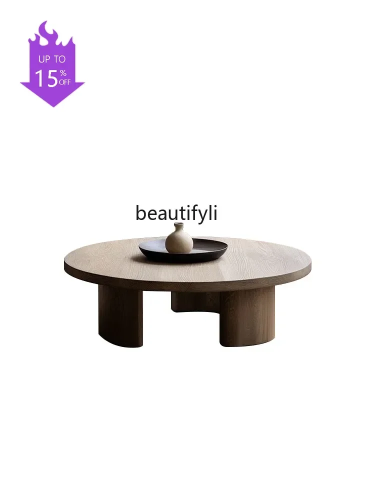 

Коммерческий журнальный столик для гостиной, круглый низкий столик из массива дерева, журнальный столик в японском стиле