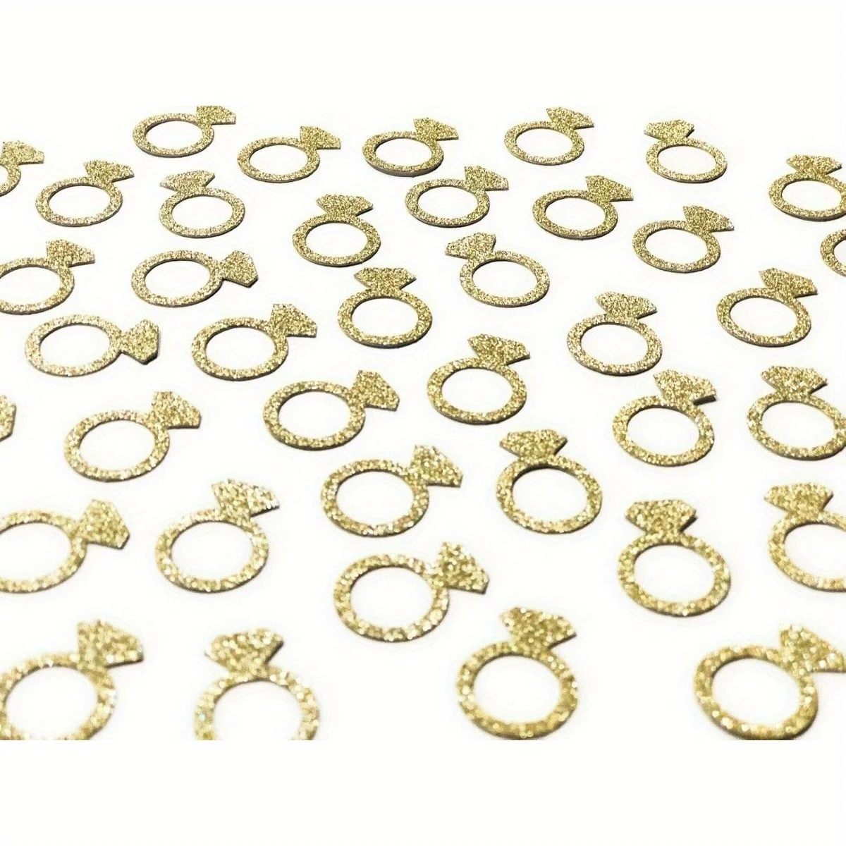 Confettis dorés pour bagues de fiançailles, 100 pièces, décor de Table scintillant pour enterrement de vie de jeune fille, célébrations romantiques, accessoires pour événements