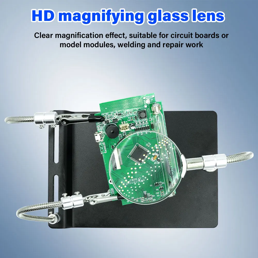 Helping Hands Welding Workshop Station Helping Desktop Magnifier Soldering Magnetic PCB Board Fixed Clip Flexible Metal Arms