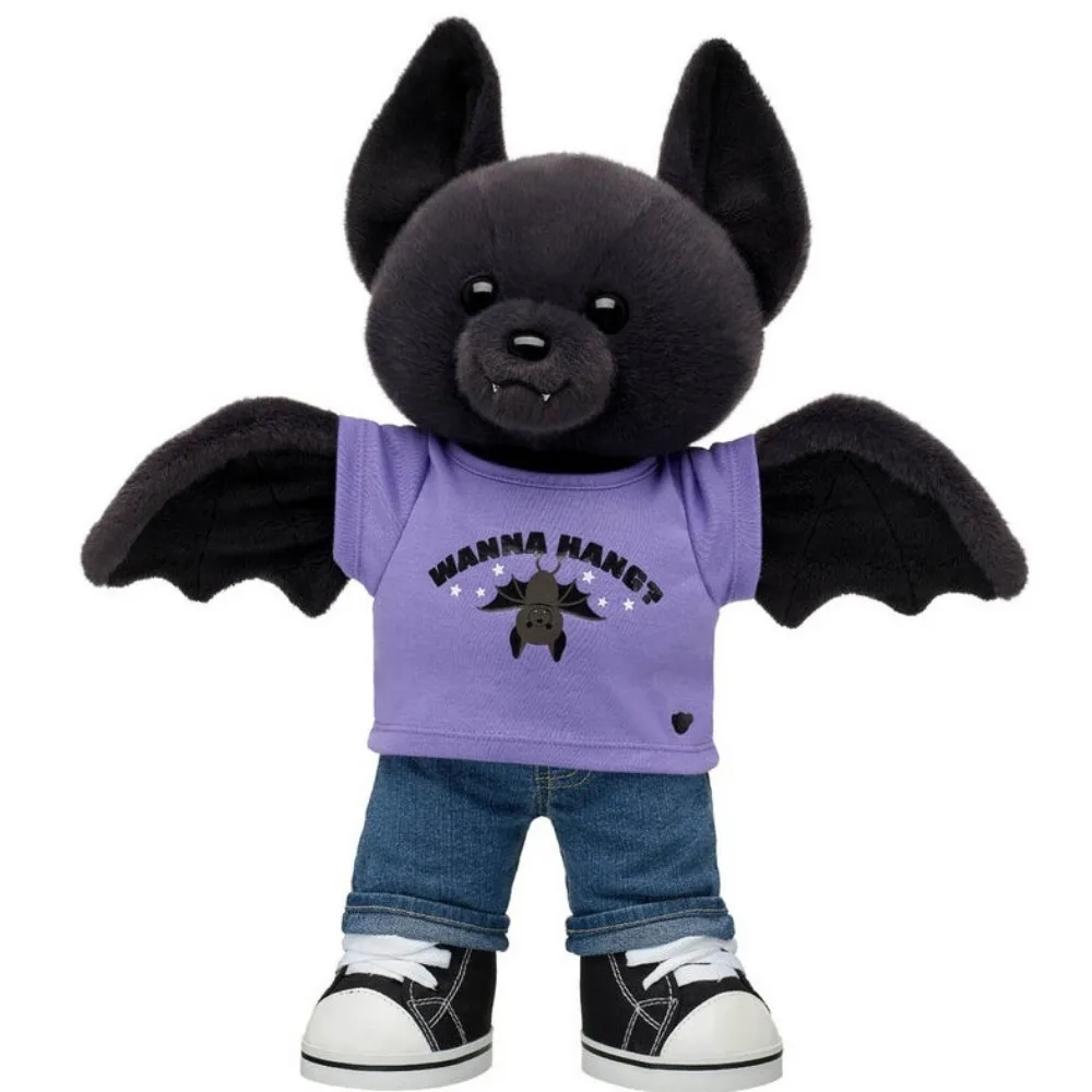 Build A Bear Posable Bat 플러시 2025 액세서리 인형 상품 플러시 박쥐 장난감 할로윈 크리스마스 선물