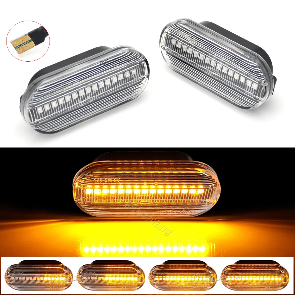 1 paar Dynamische Fließende LED Seite Marker Blinker Licht Für VW Transporter T5 Polo Golf 3 4 Passat B5 Sharan lupo Bora Multivan