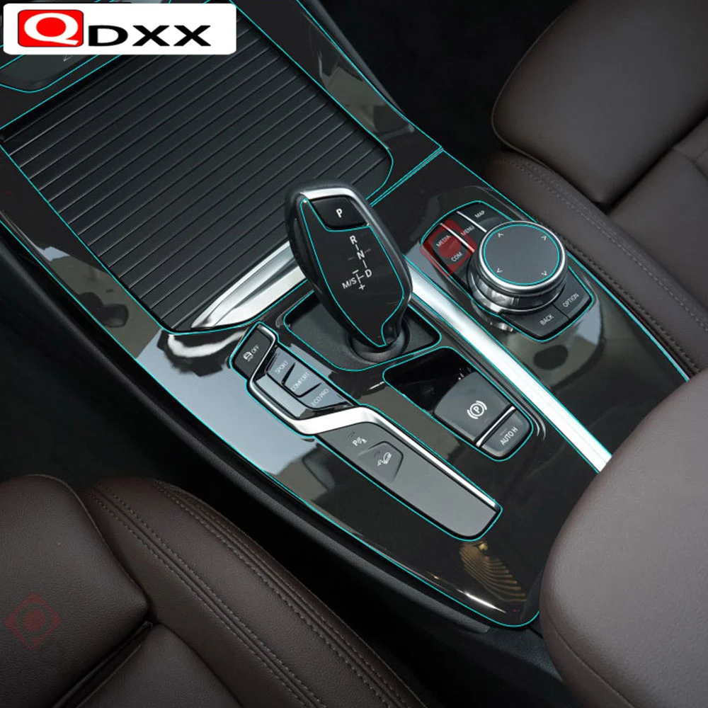 Invisible Center Console Gear Shift Knob Interior Trim TPU Protective Film Sticker for BMW X3 G01 2018 Car Styling Accessories