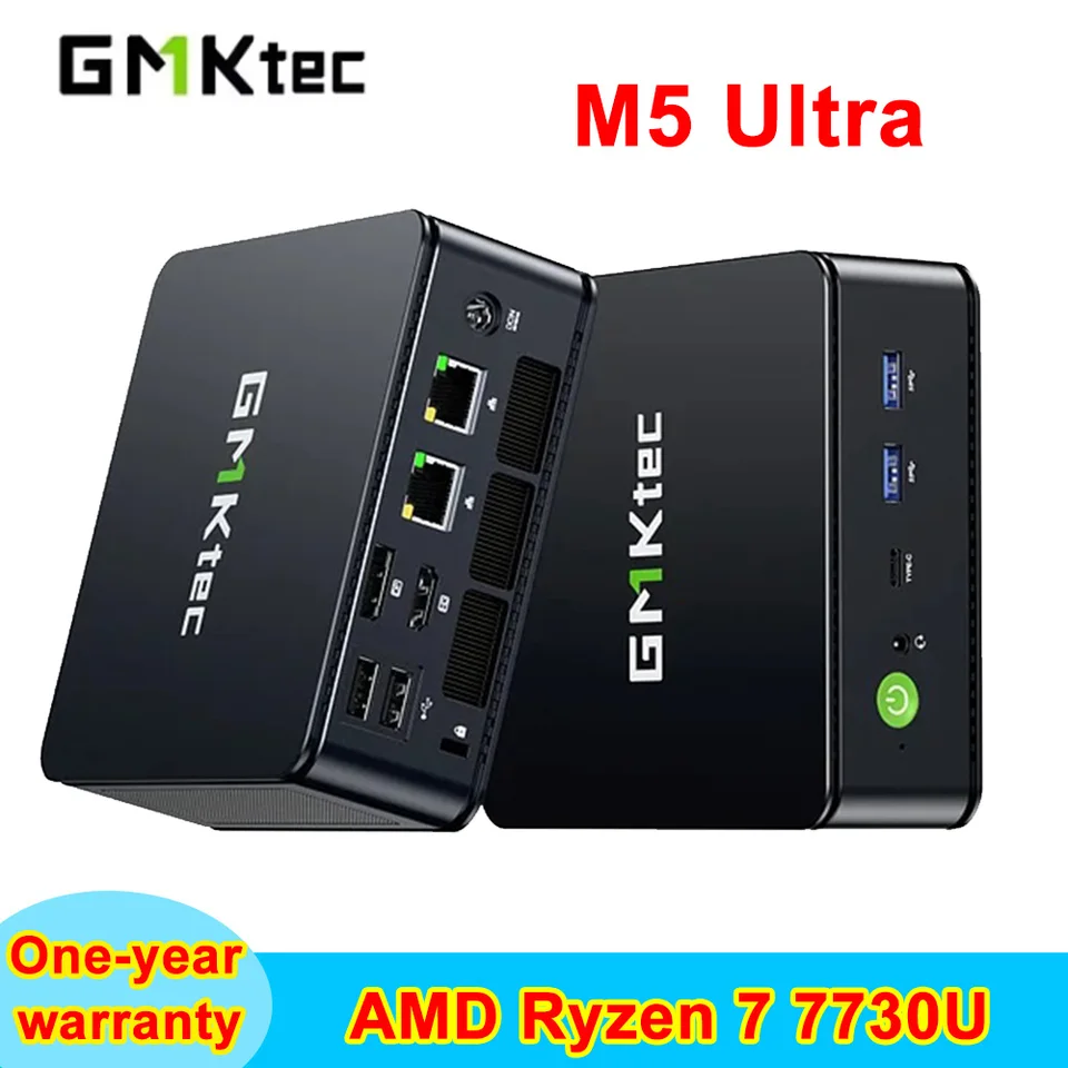 GMKtec M5 Ultra Mini PC Ryzen 7 7730U Windows 11 Pro SO-DIMM*2
