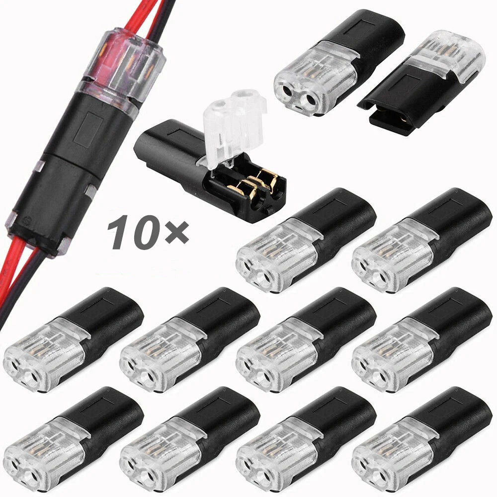 10 Stück 2-polige steckbare Schnellverbinder für Kabel, elektrische Kabel-Crimp-Steckverbinder-Set 22 20 AWG für LED, Auto, Boot, Marine