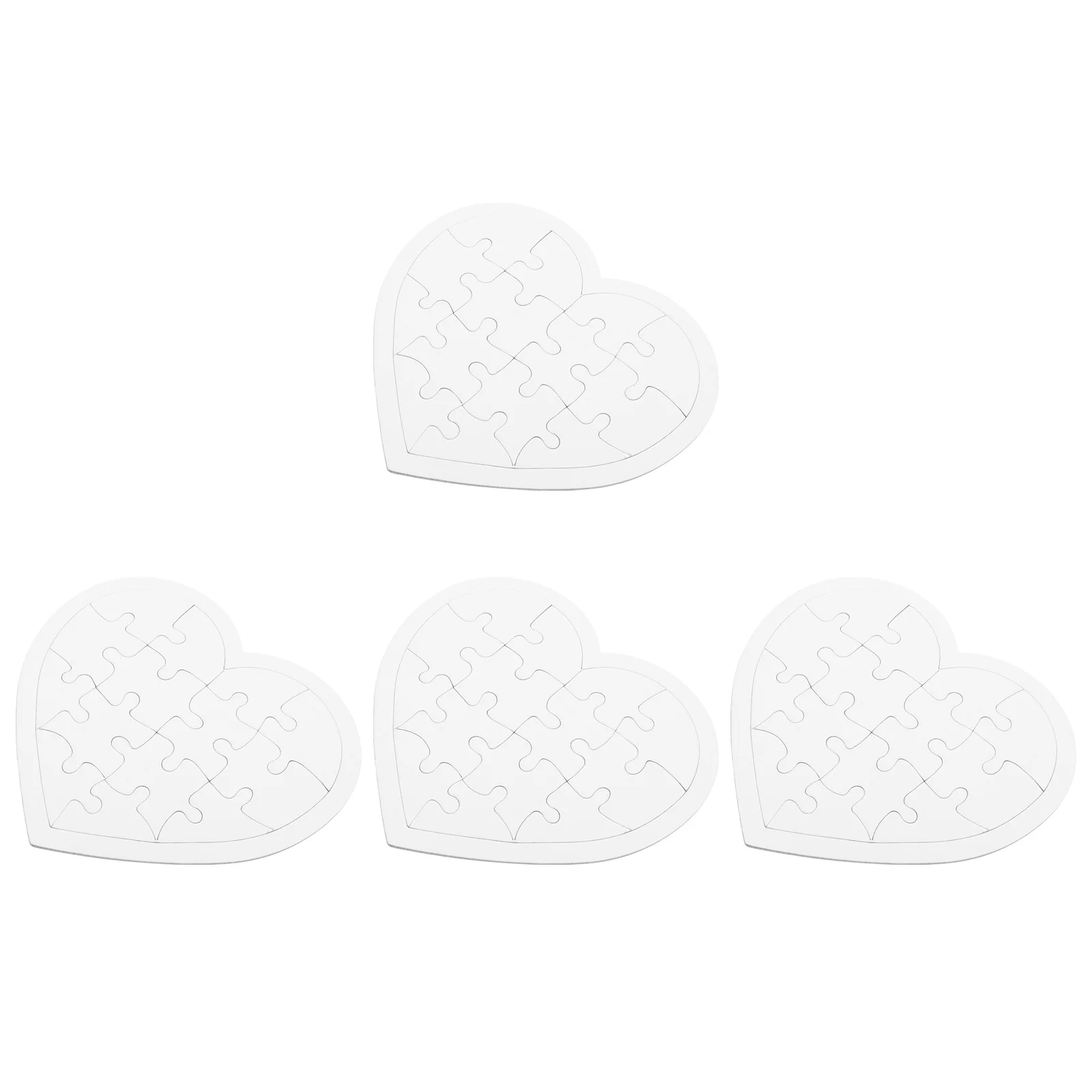 4 set Puzzle vuoto a forma di cuore per bambini Pittura fai da te Artigianato Facile da montare Puzzle educativo Gioco da colorare Puzzle di attività d'arte