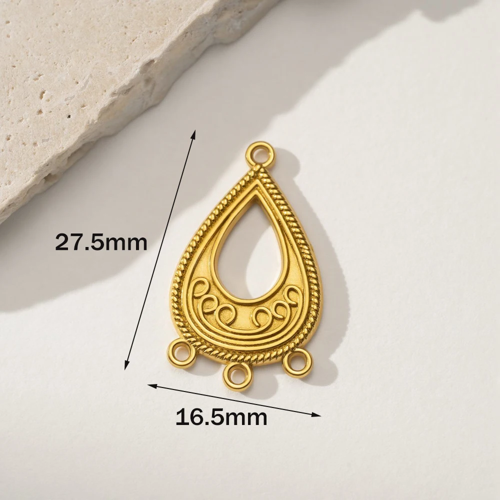 2 piezas de conectores de acero inoxidable para pendientes, dijes, componentes de filigrana, eslabones, argollas tipo candelabro para fabricación de joyas DIY y collares colgantes