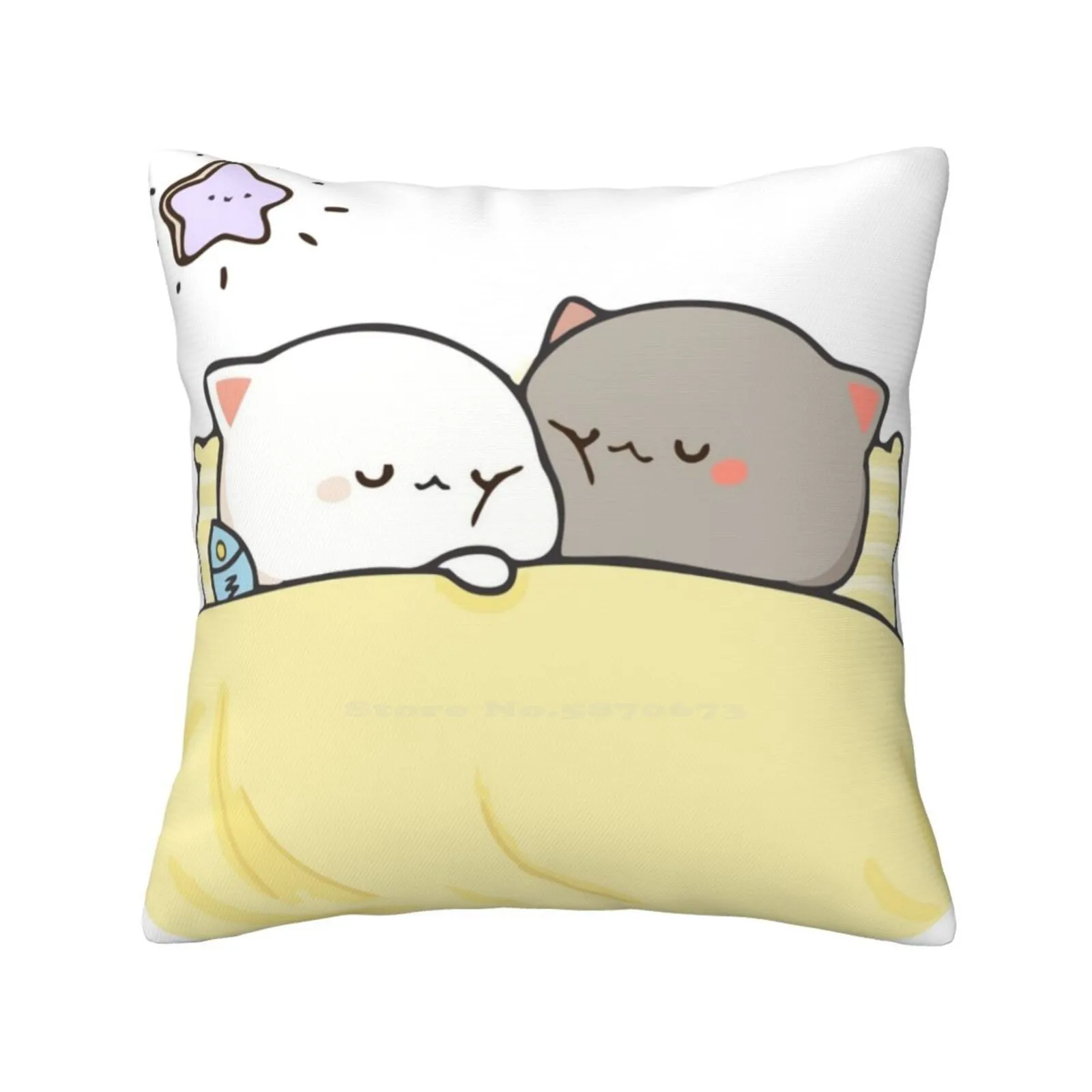 

Peach Goma Sleeping Couples Throw Cushion Pillow Cover Peach Goma