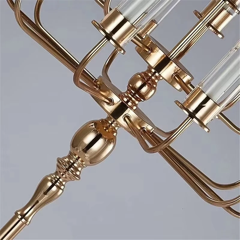 Luxuriöser Metall-Kerzenleuchter, Boden-Kerzenständer, Hochzeitstisch-Mittelstück, Kerzenhalter für die Heimdekoration – Detail 3