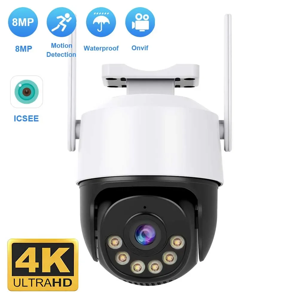 

8-мегапиксельная 4K IP-камера, 5-мегапиксельная скоростная купольная PTZ-камера с автоматическим отслеживанием, умный дом, уличная беспроводная Wi-Fi камера, монитор наблюдения ICsee