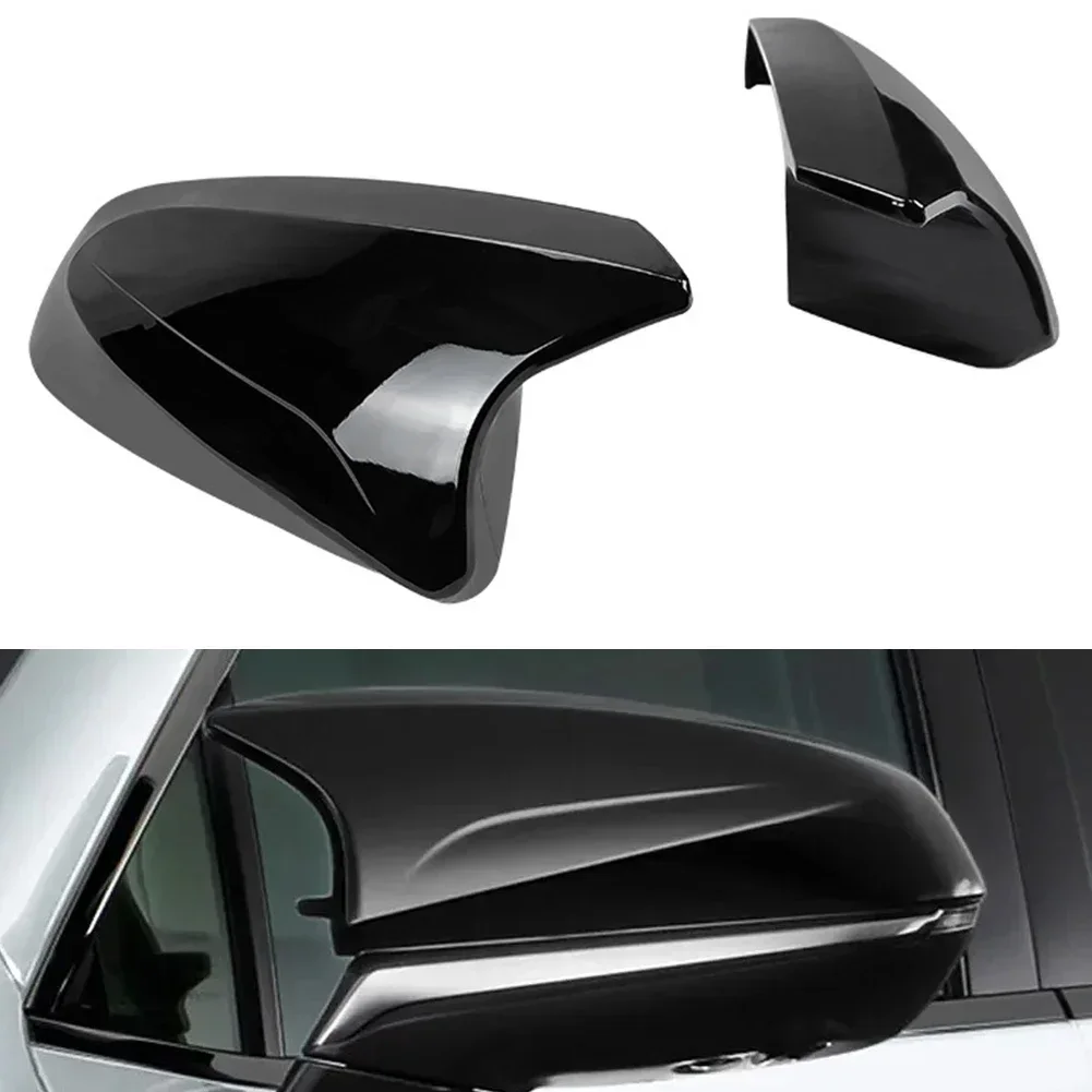 Car Mirror Accessories ABS Glossy Black Mirror Trim Easy Installation Glossy Black Finish High-quality ABS Material