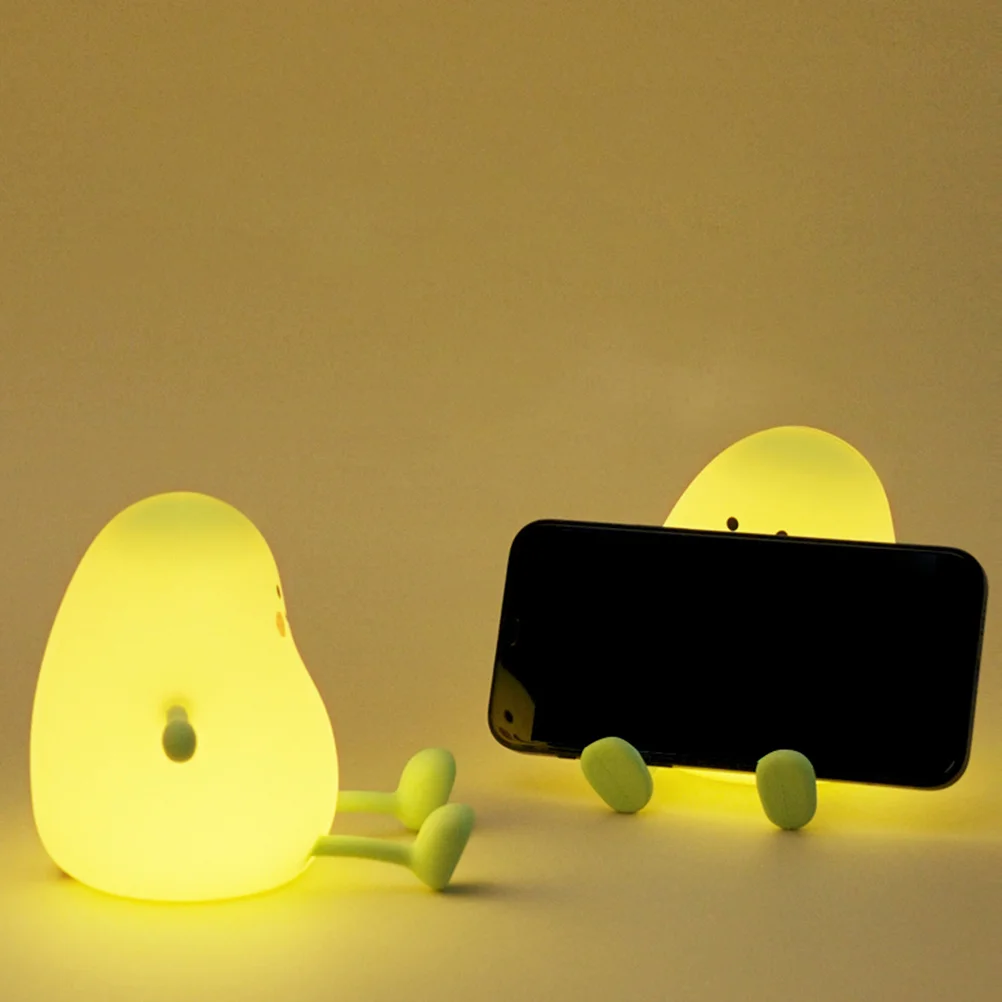 

Silicone Bedroom Night Light Timer Lamp Kids Cute Small Decorative Night Lights for Girls Room Mango Lamp