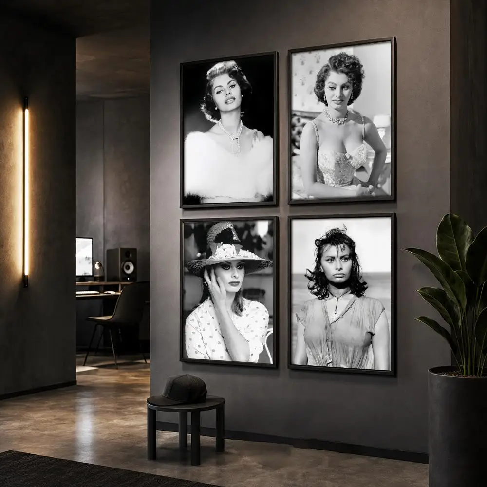 Classic Movie Actress S-Sophia L-Loren Poster Wall Art Print Sticker for Bedroom Living Room Dorm Office Modern Home Decor