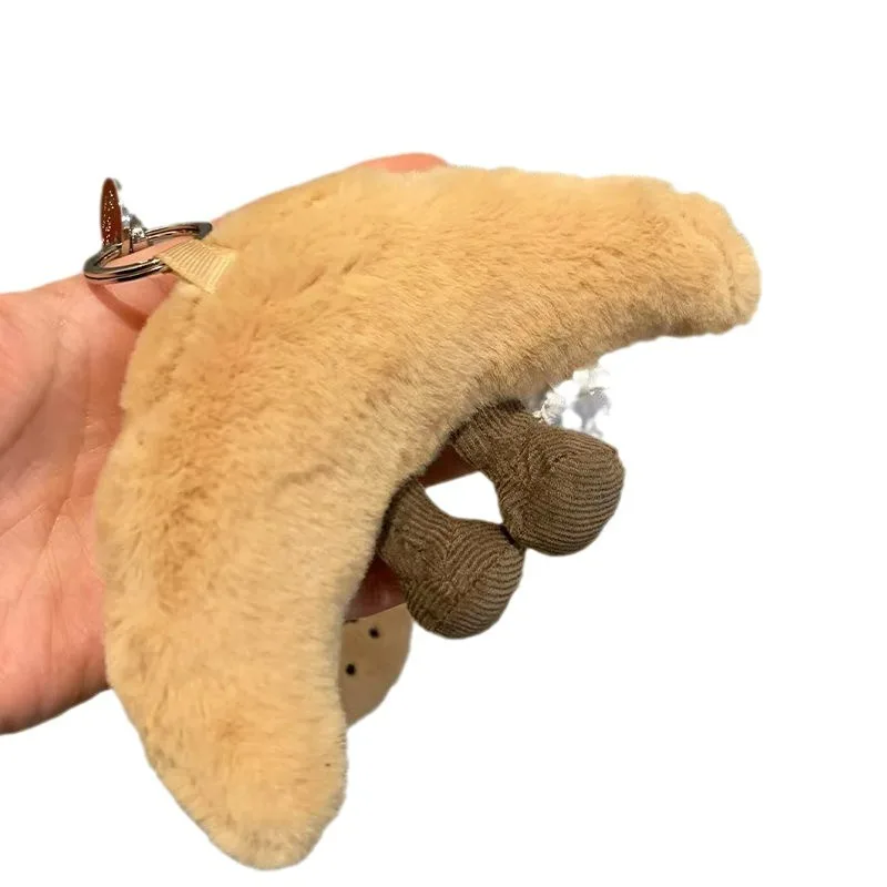 Zawieszka pluszowa JellyCat w kształcie chleba, kreatywny breloczek z pluszową lalką w kształcie croissantu, dekoracja do plecaka, prezent urodzinowy