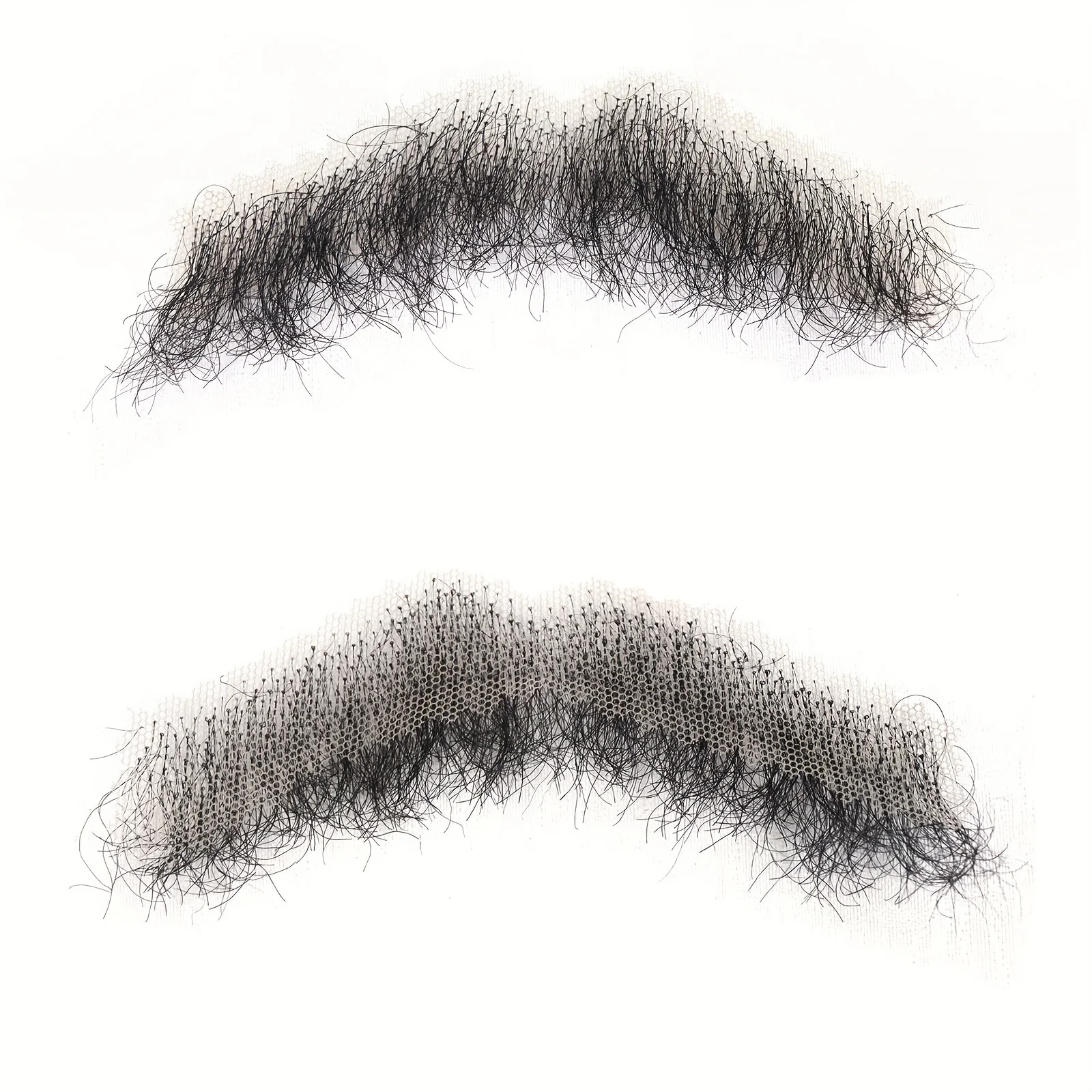 Afro Kinky Curly Black Fake Face Beard Mustache For Men Natural Human Hair Invisible Swiss Lace Thick Facial False Beard Makeup