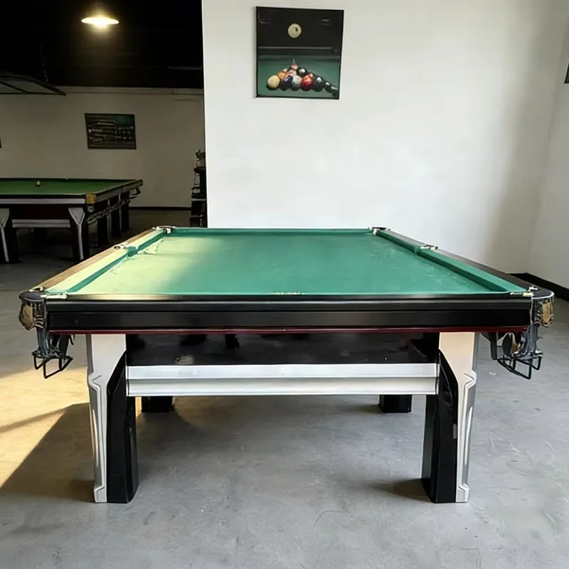 A Russian-style Billiard Table with a Fully Solid Wood Frame, 45mm Thick Slate Board, and Pyramid-shaped Design