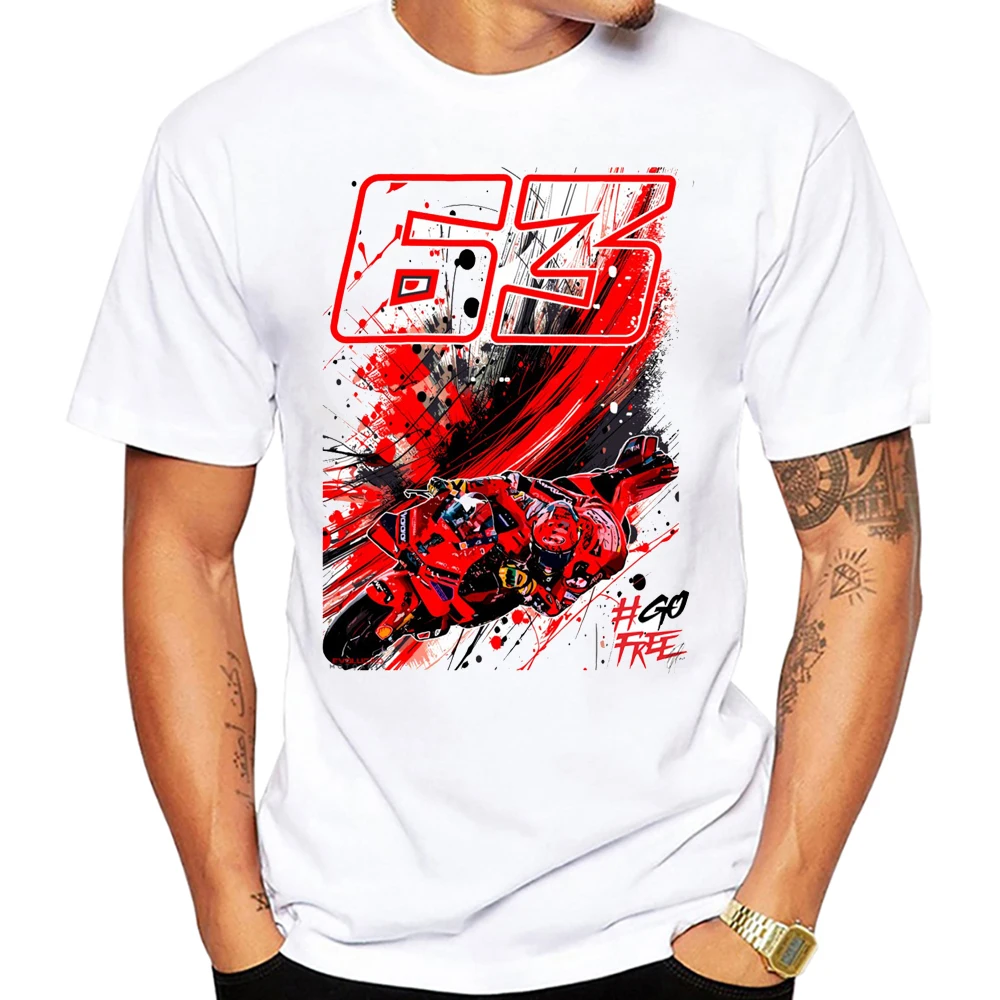 Francesco Pecco Bagnaia 63 GP Race Legend Riding T-Shirt Boy Rider Casual T shirt Motorcycle Sport Racing White Tees