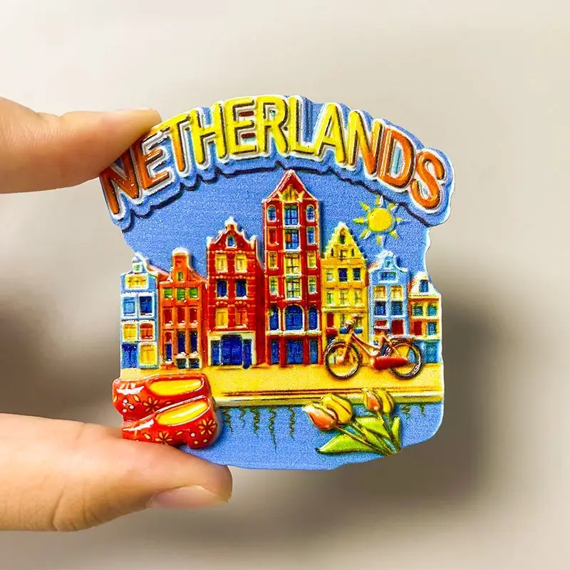 

Dutch Tourist Souvenirs Resin Magnetic Sticker - Dopamine Style Decorative Refrigerator Magnet Unique Gift Item