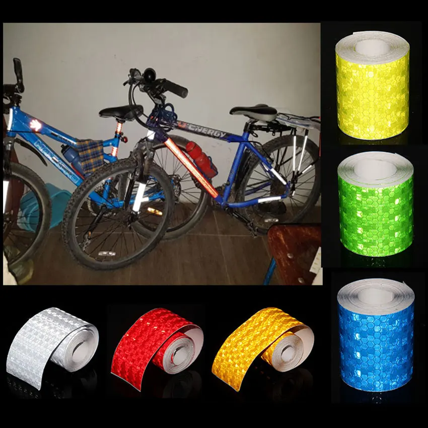 

2" Blue Safety Warning Self-Adhesive Road Reflective Tapes Conspicuous Stickers Waterproof Reflectors Strips For Bicycle Car 5M