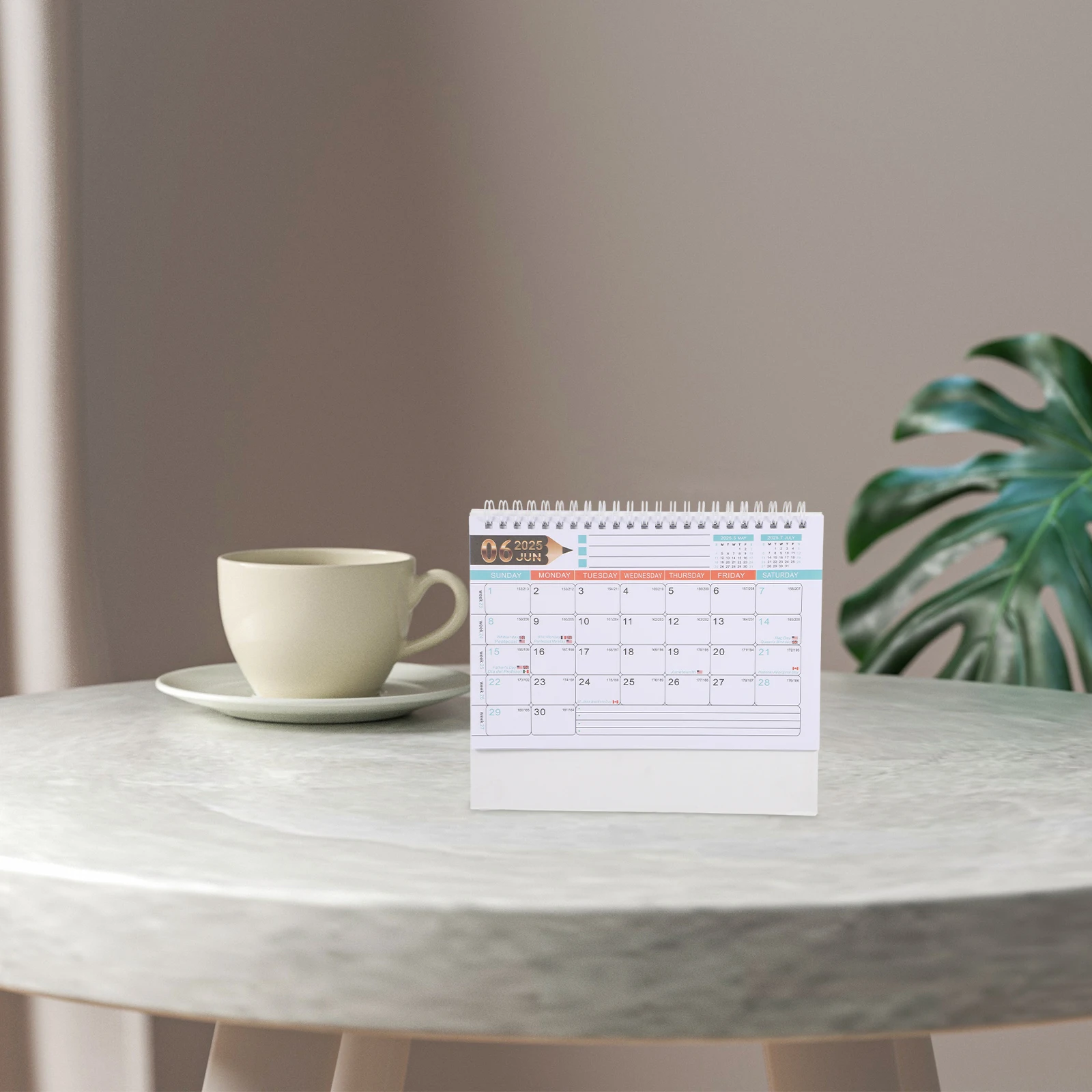 

English Version 2025 Monthly Desktop Flip Design Large Standing Desk For Office Tabletop Calendar Decor Minimalist Paper