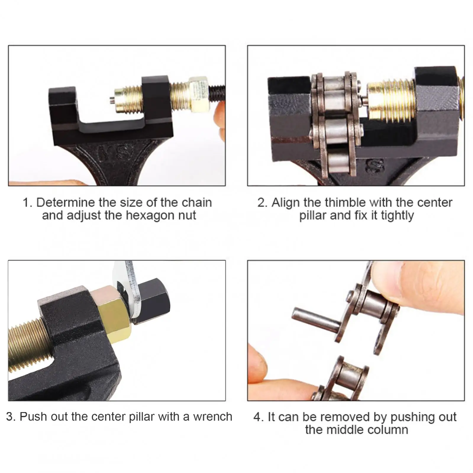 530-630 High Carbon Steel Chain Breaker Riveting Tool for Motorcycle Dirt Bike Scooter Bicycle Chain Pin Removal Repair Tool