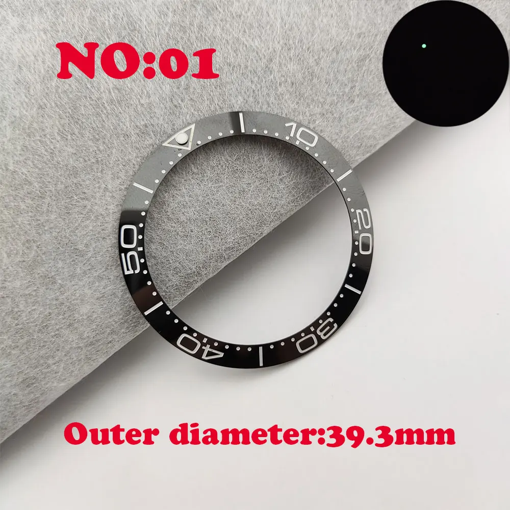 39/39.3/40.7mm Sloping/Flat Luminous Ceramic Bezel Insert Replacement fit TAG HEUE automatic watch nh35