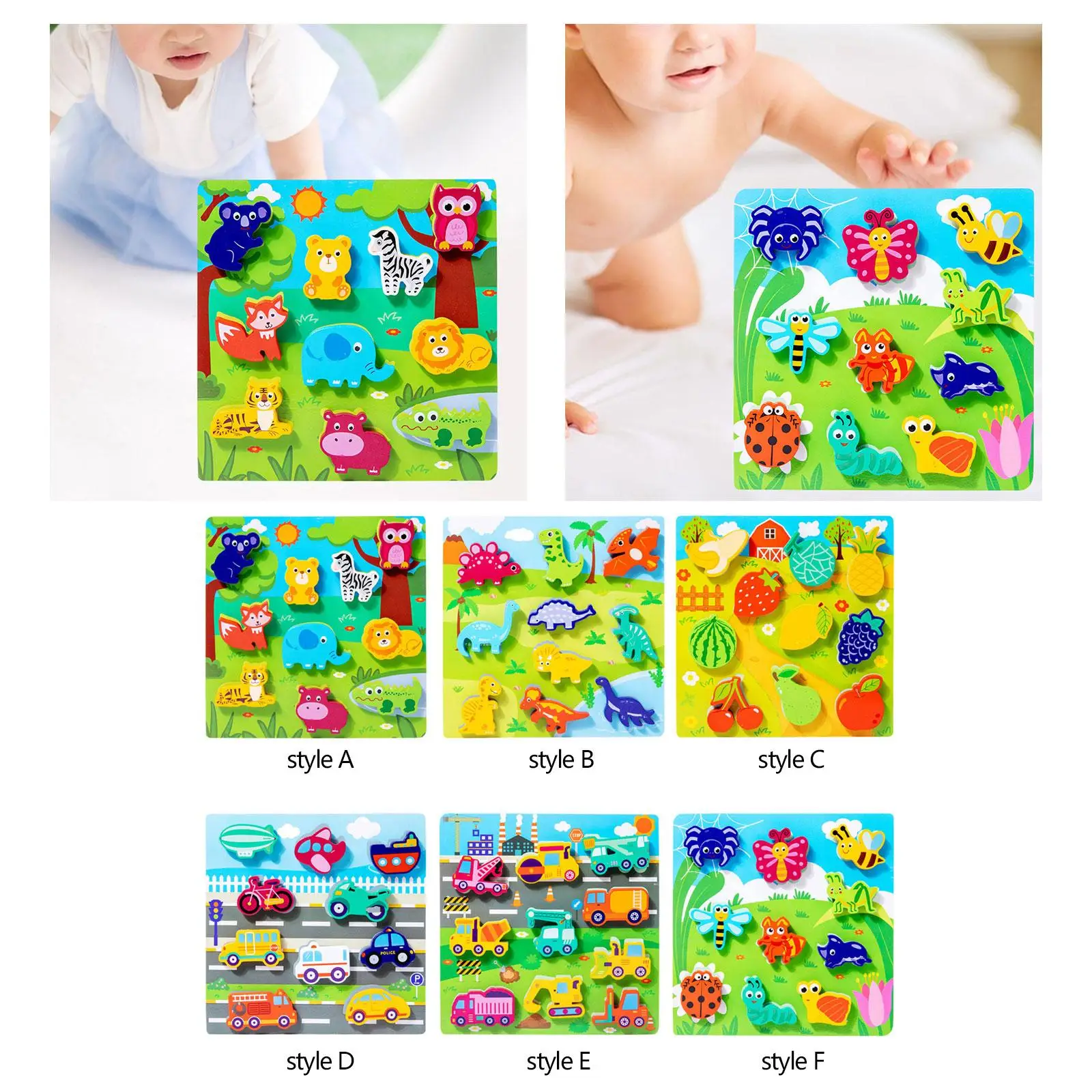 Wooden Puzzles Montessori Toys Activity Toys Development Toy Animal Toys for Baby Kids Toddlers Birthday Gift