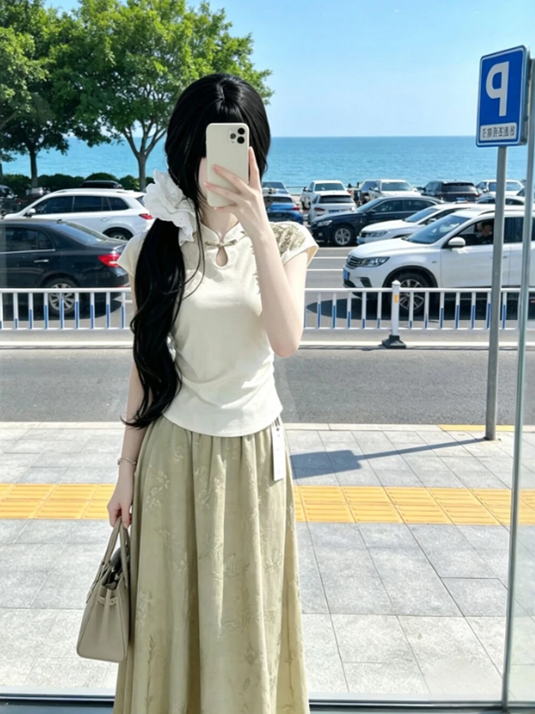 

New Chinese Style Two-Piece Set Top And Half Skirt Complete Outfit Summer 2026 Comfortable Cotton Floral Print Casual Wear