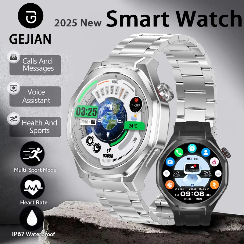 

GEJIAN новые часы, подходящие для мужчин Huawei, GPS Track Sports, 1,53-дюймовый экран высокой четкости, водонепроницаемые часы с вызовом Bluetooth