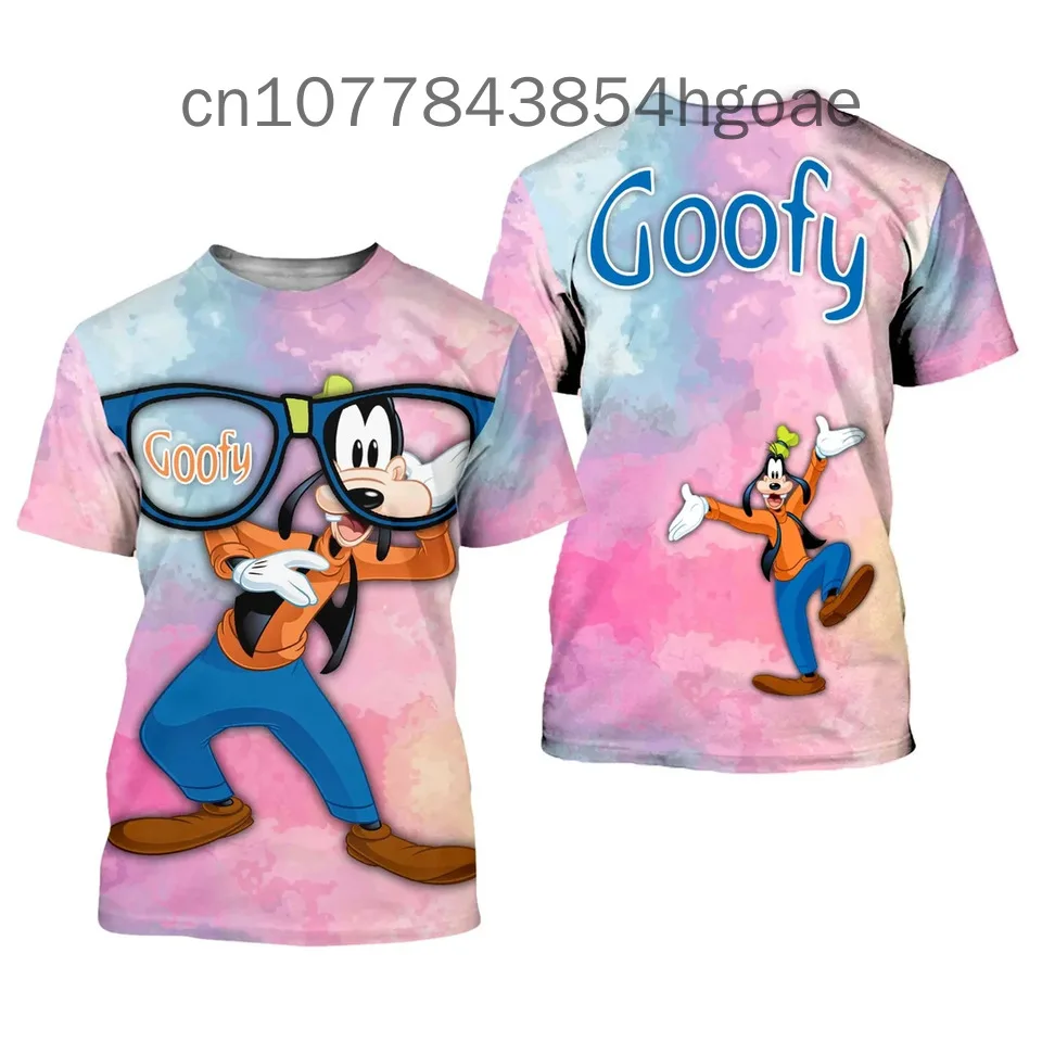 2024 Disney Goofy Dog T-shirt Men Women Short Sleeve Casual Style 3D Print T Shirt Summer Streetwear Tee Tops Cartoon T-shirts