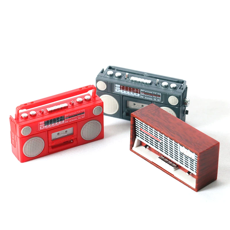 1:12 Puppenhaus Miniatur Retro Radio Modell Rekord Transceiver Spielzeug Home Decor