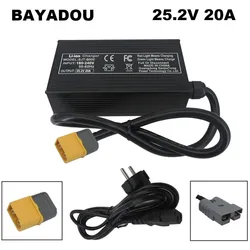 25.2V 20A Li-ion Battery Fast Charger 6S 21.6V 22.2V 100AH 200AH RV Lithium Energy Storage Forklift Chargers XT90 SB50 Connector