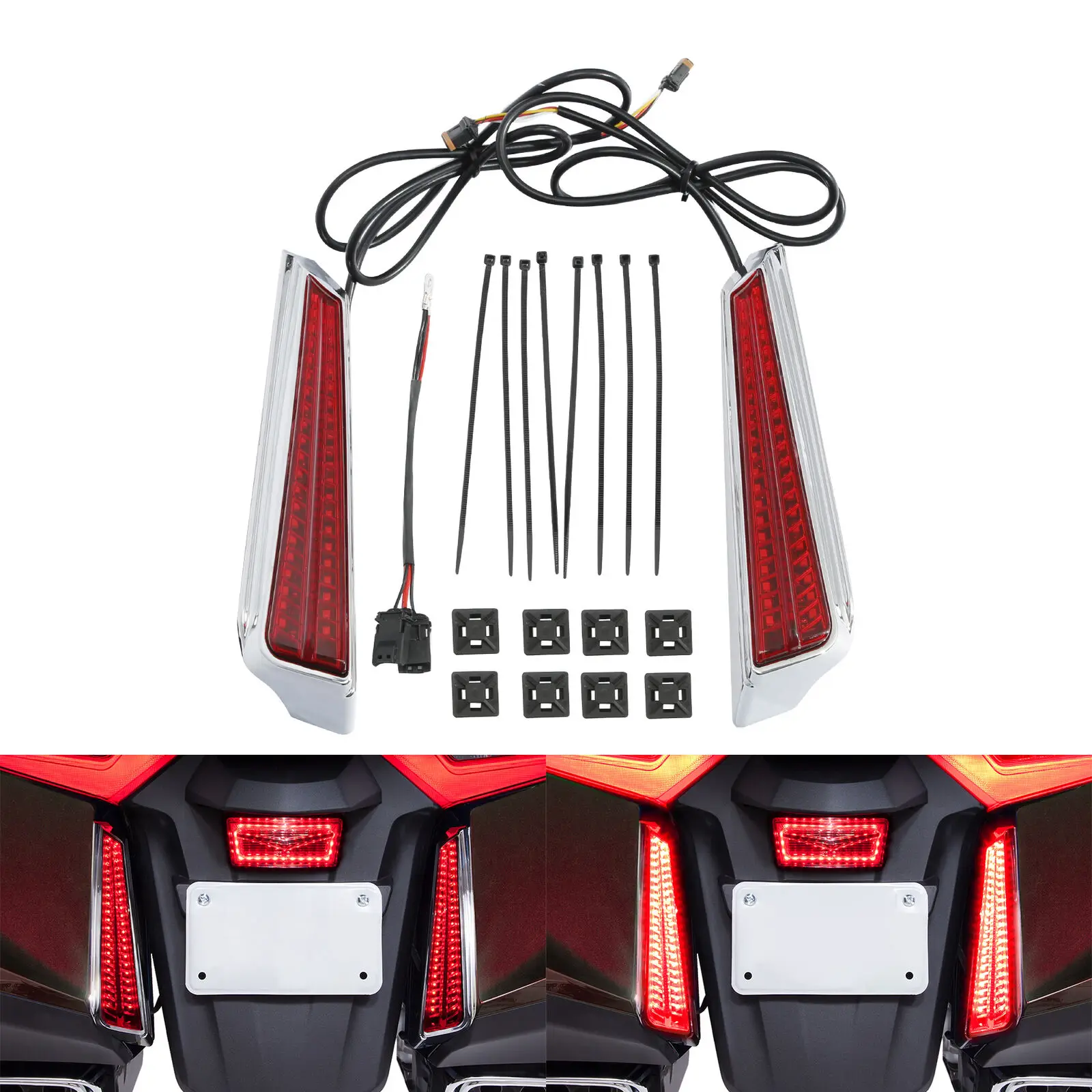 

Rear LED Filler Panel Lights For Honda Goldwing GL1800 2018-2024 2019 2020 2021 2022 2023 Clear/Smoke/Red Motorcycle Accessories