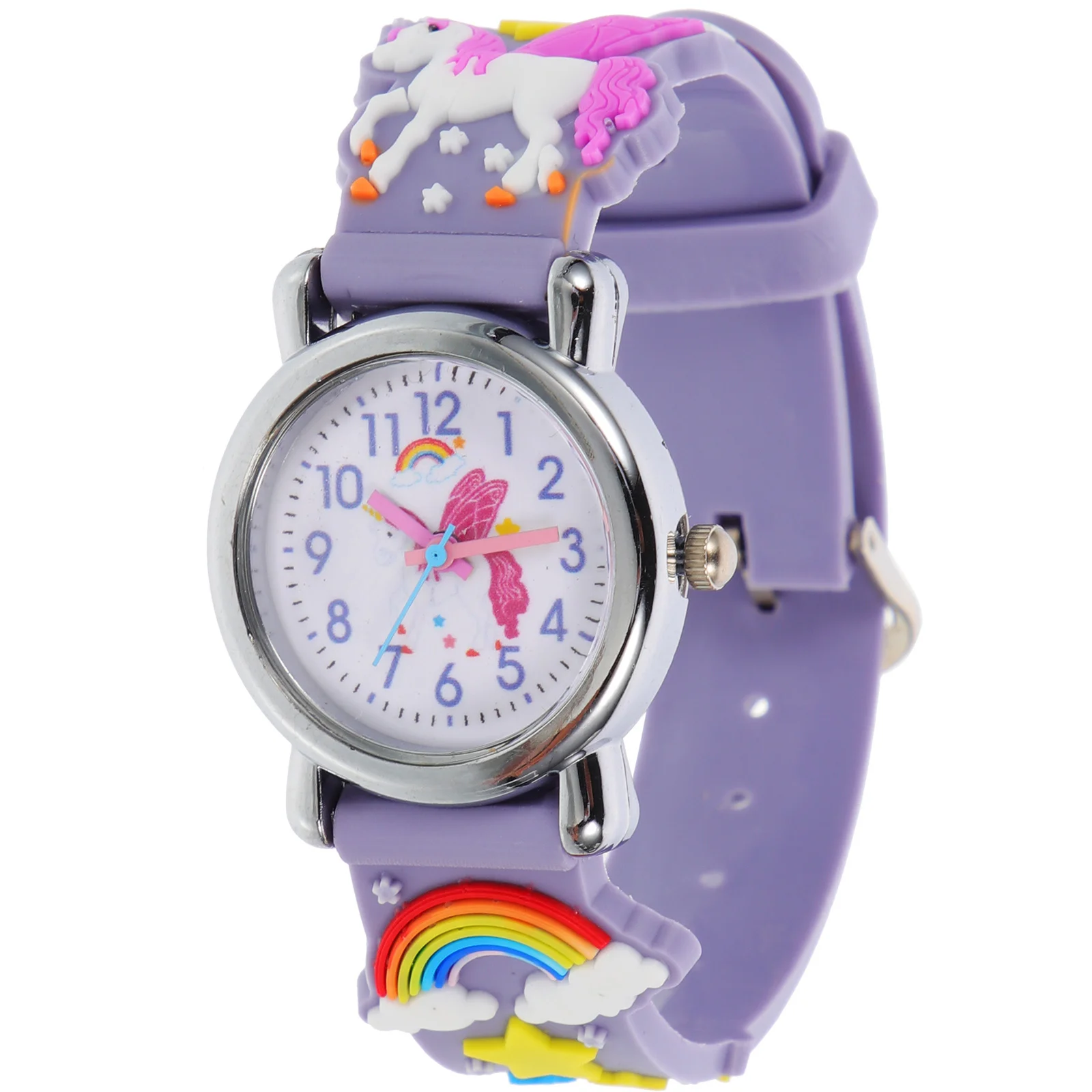 Uroczy wzór jednorożca, kolorowy silikon, lekki, przenośny, kreskówkowy uchwyt na nadgarstek z motywem jednorożca.