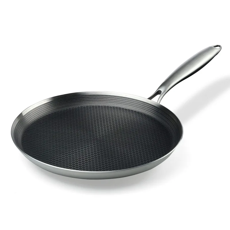 Kitchen 10/11/12inch Stainless Steel Frying Pan Nonstick Non-toxic Cookware Pots Breakfast Pizza Steak Skillets Pancake Plate