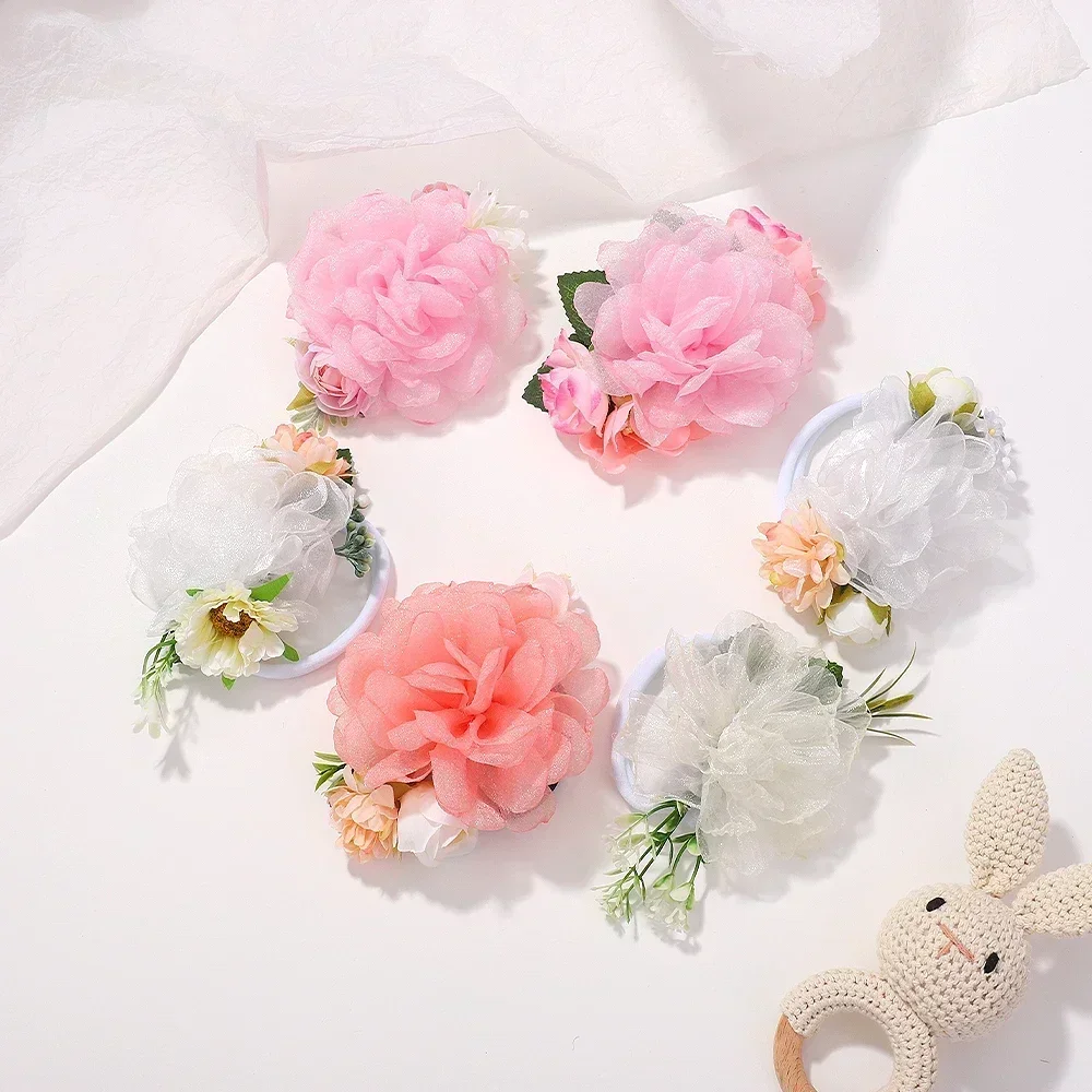 1Pcs Baby Girl Headband Cute Flower Elastic Hair Band Newborn Head Toddler Headband Headwear Kids Accessories Christmas Gifts