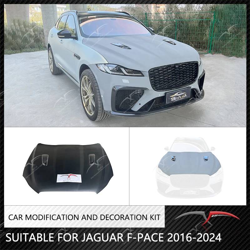 Suitable for Jaguar F-PACE 2016-2024 car hood engine hood carbon fiber car exterior modification decoration