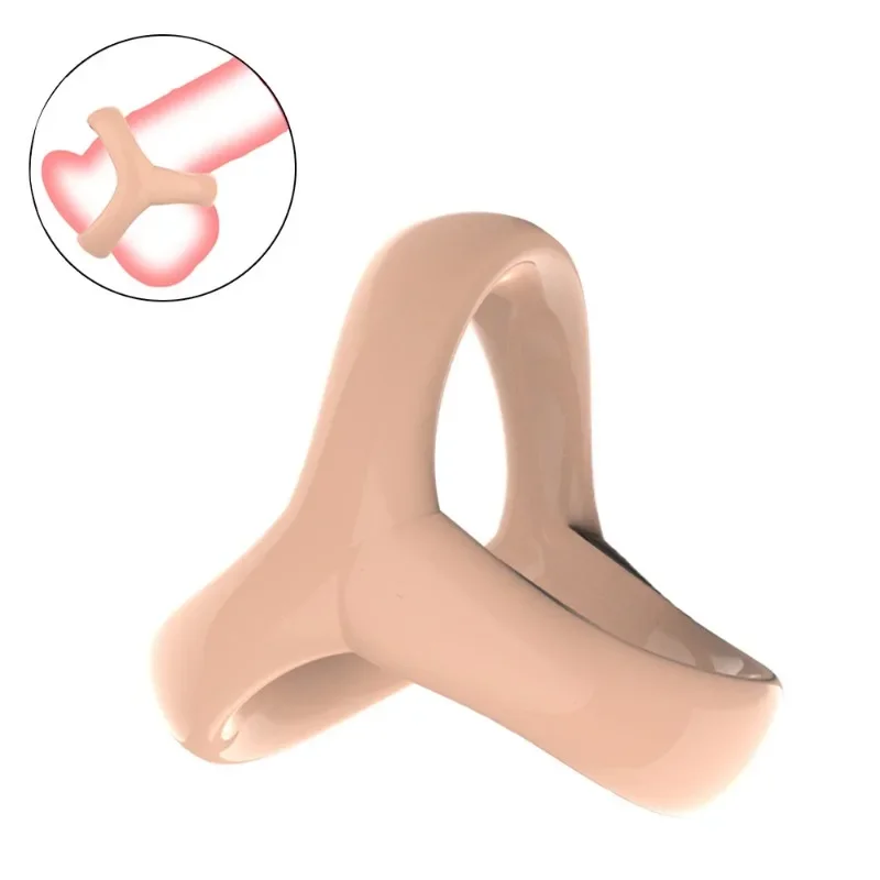 

3 Holes Penis Cock Ring Sex Toys for Man Delay Ejaculation Erection Dick Enlarger Reusable Semen Cock Rings Stretcher Massager