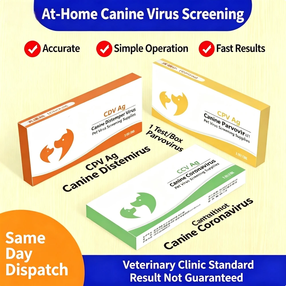 Pet Home Rapid Test Kit, Canine Distemper Parvovirus, Feline Panleukopenia & Toxoplasma Test Card for Dogs Cats
