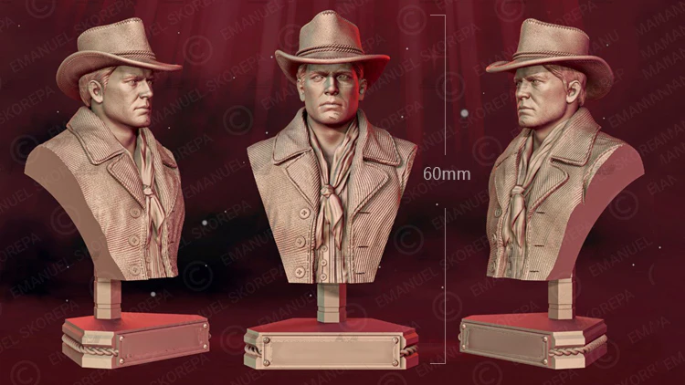 60mm  Resin Model Kits Arthur Morgan Bust Figure Unpainted No Color RW-911