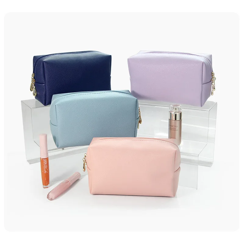 PU Leather Makeup Bag Woman Hand-held Portable Square Waterproof  Toiletry Bag Large Capacity Travel Make Up Bags Bolsa Feminina