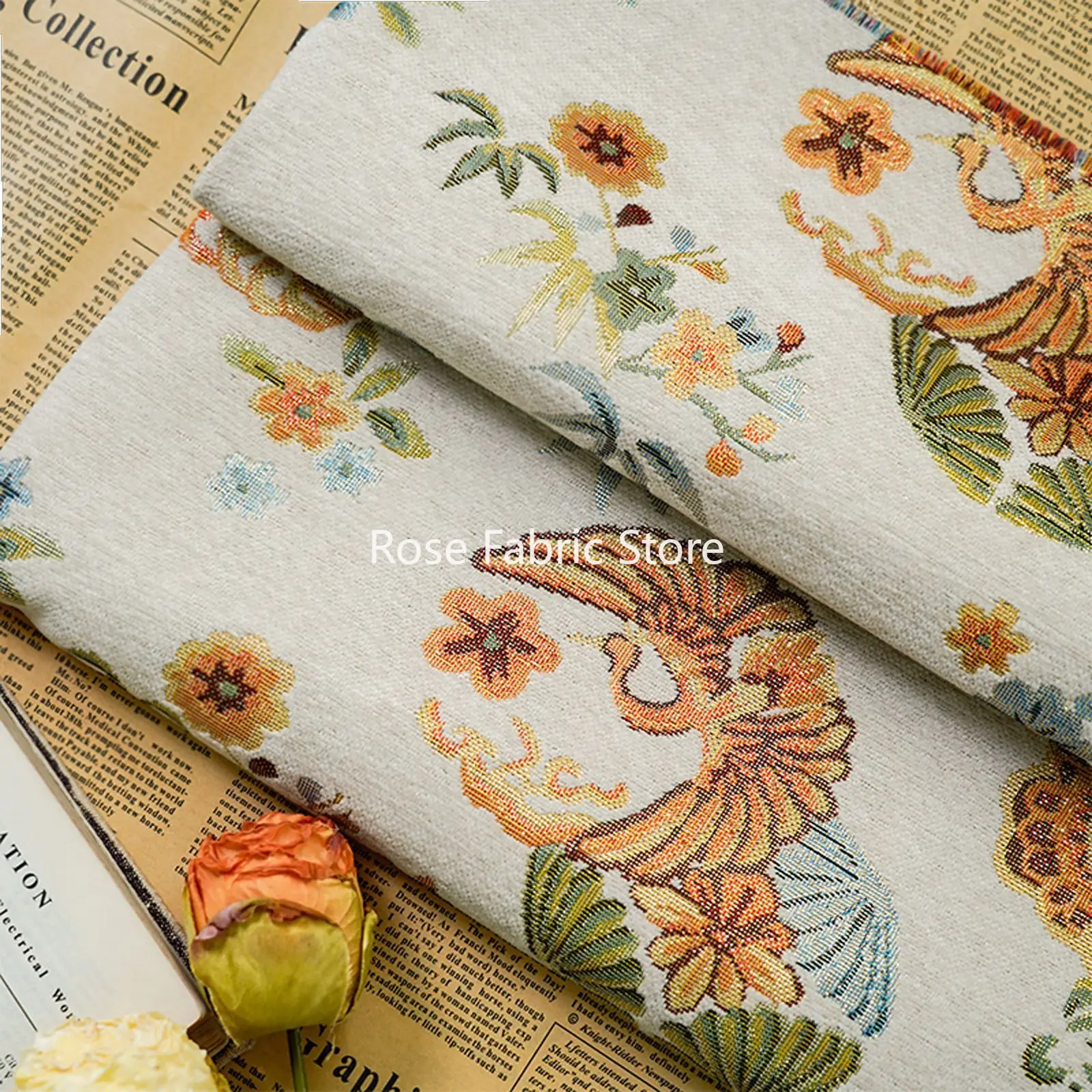 

1 Meter Chinese Style Chenille Jacquard Fabric Formal Dress Vest Luggage Bag Home Pillow Cover Diy Sewing Fabric