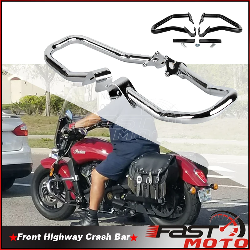 For Indian Scout Sixty Bobber 2015-2022 Front Engine Guard Frame Highway Bumper Crash Bar Protective for Scout Bobber ABS 100th