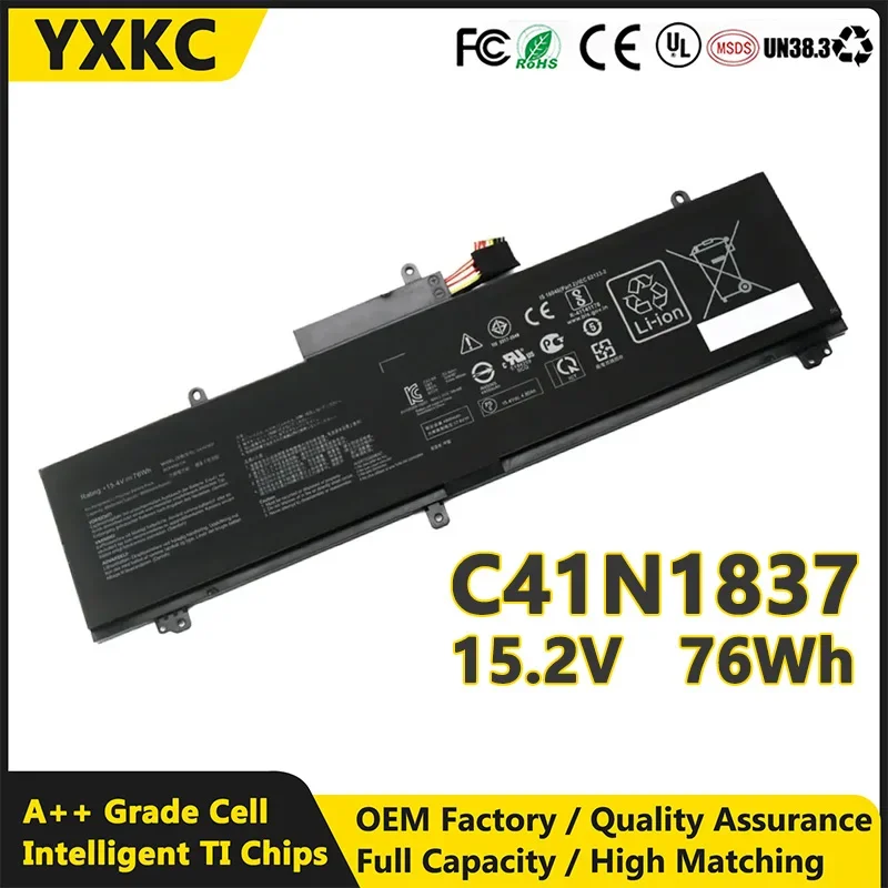 C41N1837 76Wh Laptop Battery for ASUS Rog Zephyrus GA502 GA502D GA502DU GA502GU GA502IV GU502 GU502DU GU502GV GU502LU GU502LW