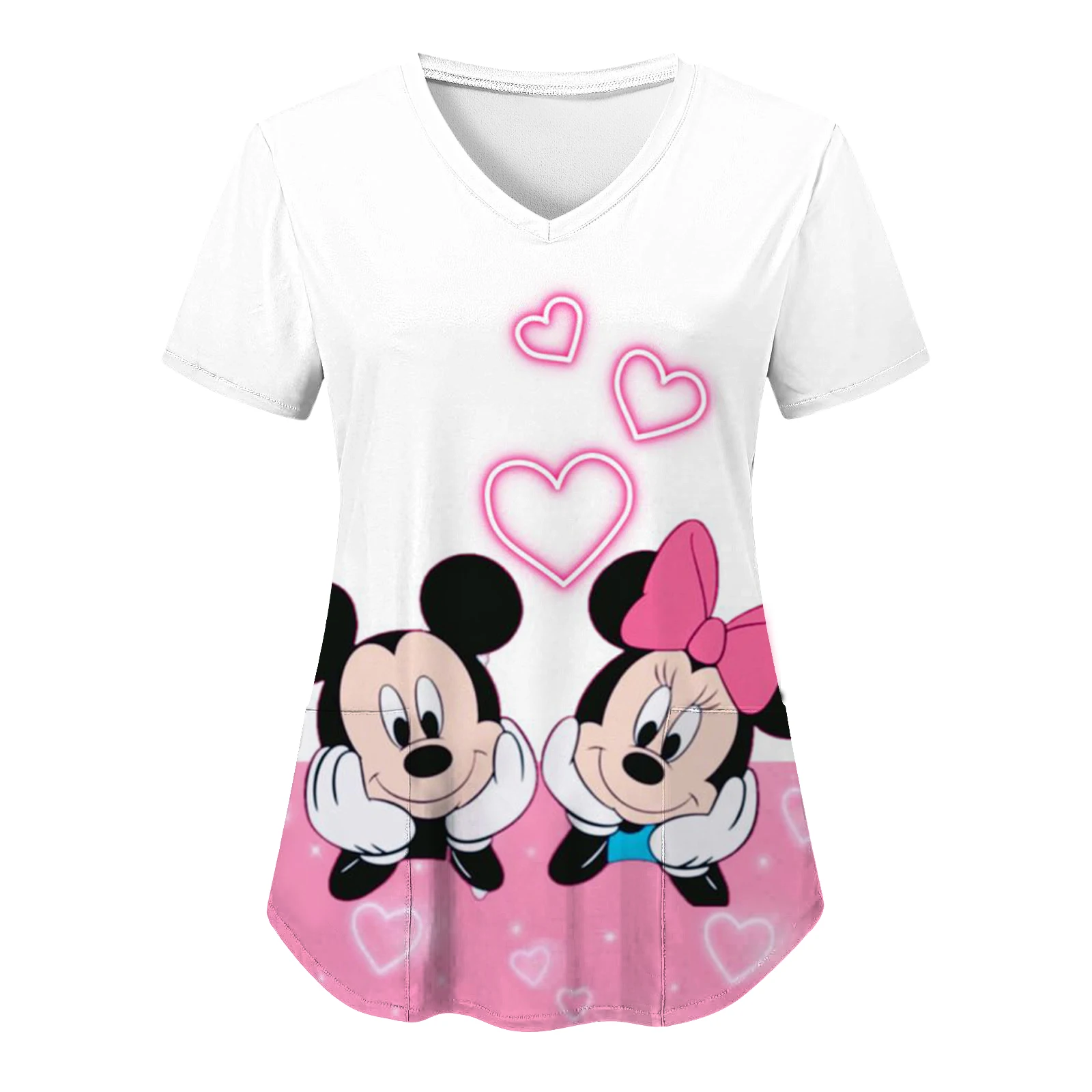 

2024 Y2k Nursing Uniform Traf Disney Traffic Pocket Top Woman Clothes Women's -shir T Shirt Tops Funny Tees Store