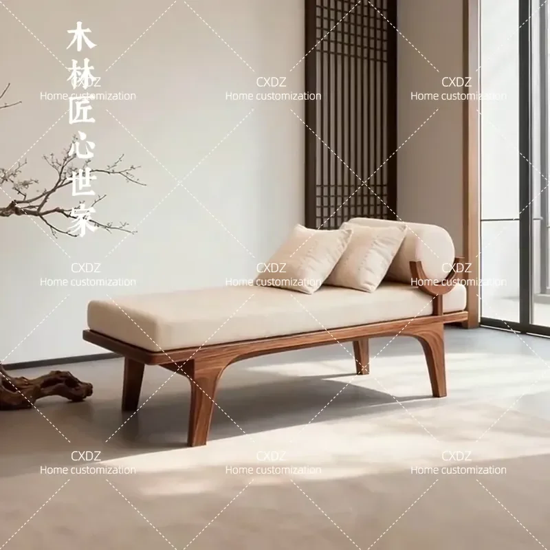 New Chinese Style Solid Wood Bedside Stool Black Walnut Bench Living Room Shoe Changing Chair Sofa End Table Footrest