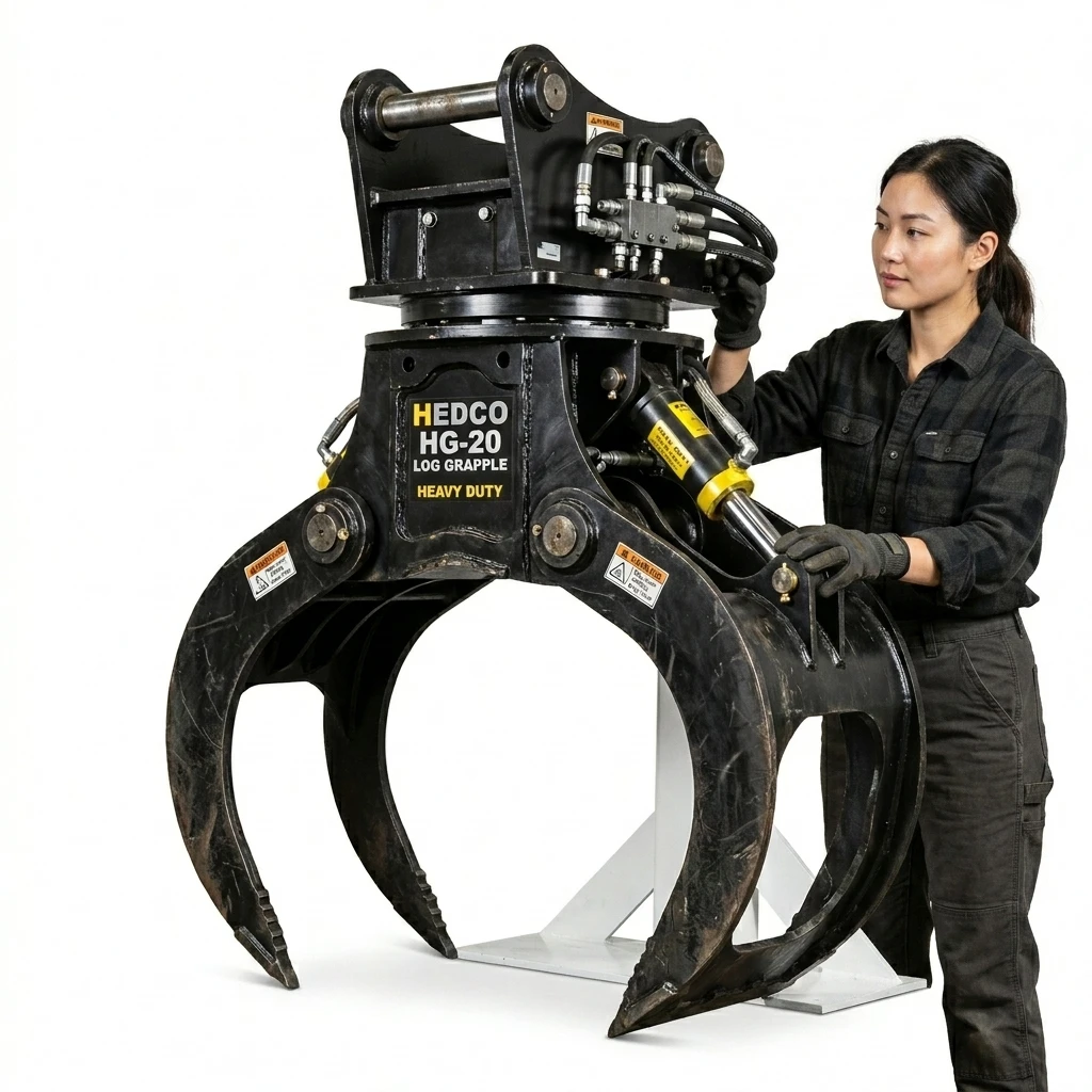 Hydraulic Log Grapple Attachment For 0.8-2.5 Ton Mini Excavator Rotating Wood Stone Grapple For Forestry