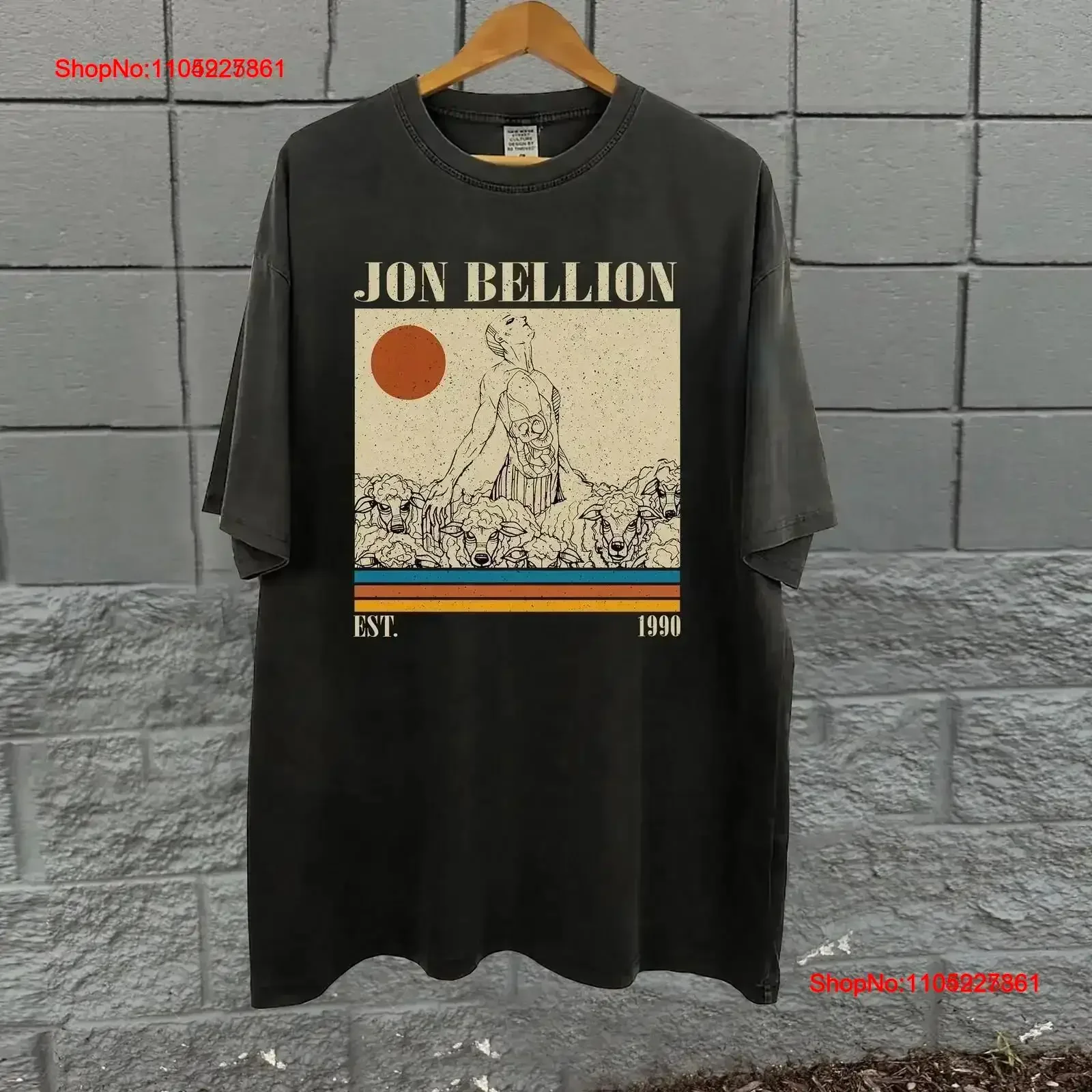 

Джон Белльон Музыкальная футболка Классическая винтажная ретро футболка для папы для него Промытая дышащая мужская стильная повседневная уличная одежда винтажная стираная